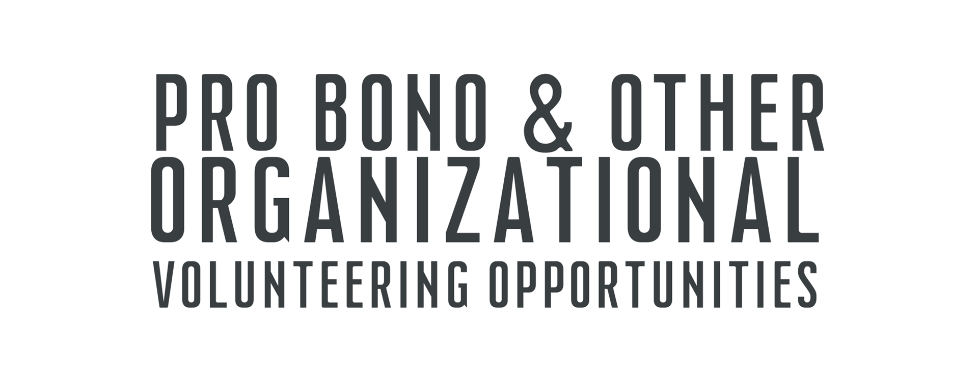 Pro Bono & Other Organizational Volunteering Opportunities